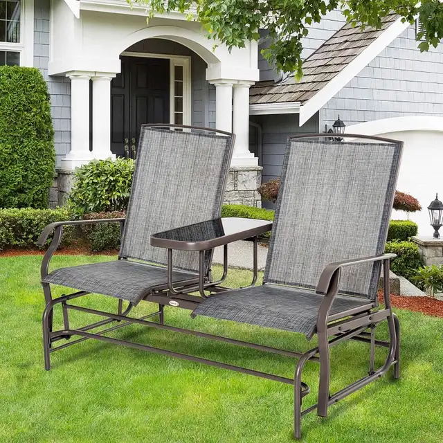 Patio Glider Rocking Chair 2 Person Outdoor Loveseat Rocker Gard in Patio & Garden Furniture in Markham / York Region - Image 2