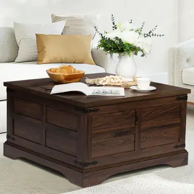 NEW: Wood Coffee w/ Table Hinged Lift Top Large Hidden Storage, View more