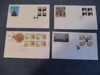 LOT OF 4 DAY OF ISSUE-1991/1992-CANADA-QUEEN ELIZABETH-FLAG+