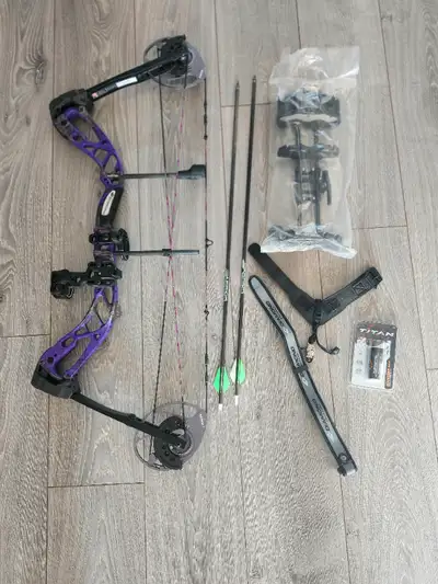 Excellent shape, only used a couple times. Draw length set to 27" draw weight set to 25. Obo
