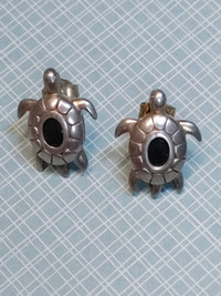 925 Sterling Silver Small Turtle 20MM Earrings Stud Gemstone