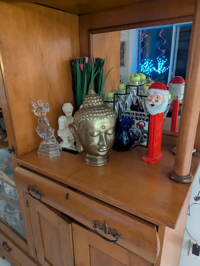 GLASS Buddha Head Sculpture Taupe/gold Pier 1 Imports63234526128259121