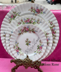 Royal Albert Moss Rose dinner plate set / dishes 