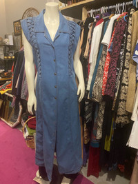 Women’s denim maxi dress/ cardigan, size 1XL-2XL