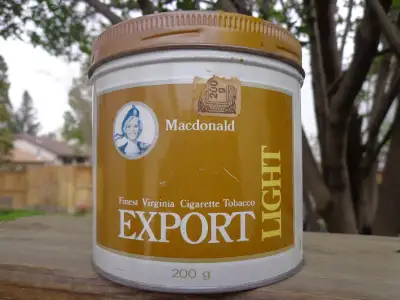Export light tobacco tin asking $4