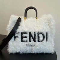 New Fendi Sunshine Luxury White Fur Tote