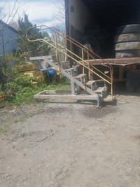 alum steps with rails and rollers   $300.00