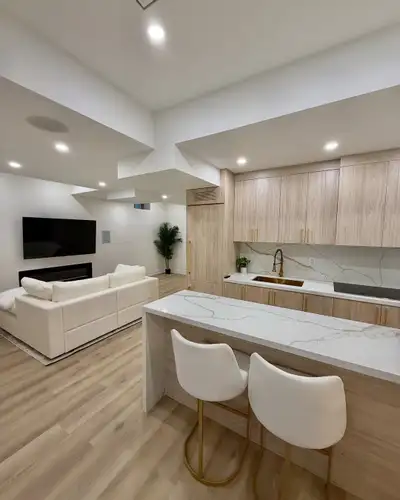 Slide to view our recent basement renovation-Ehome Renovation, View more