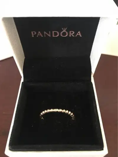 Pandora Like New Rose gold over Sterling Silver ring in size 56 (size 7.5) Eternal clouds ring Retir...