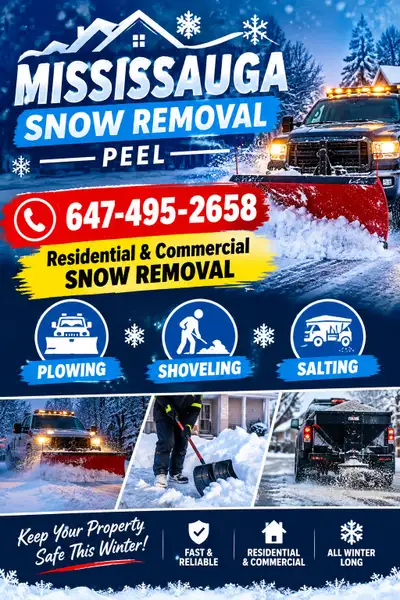 Snow removal services peel call/text 647-495-2658 sameday, View more