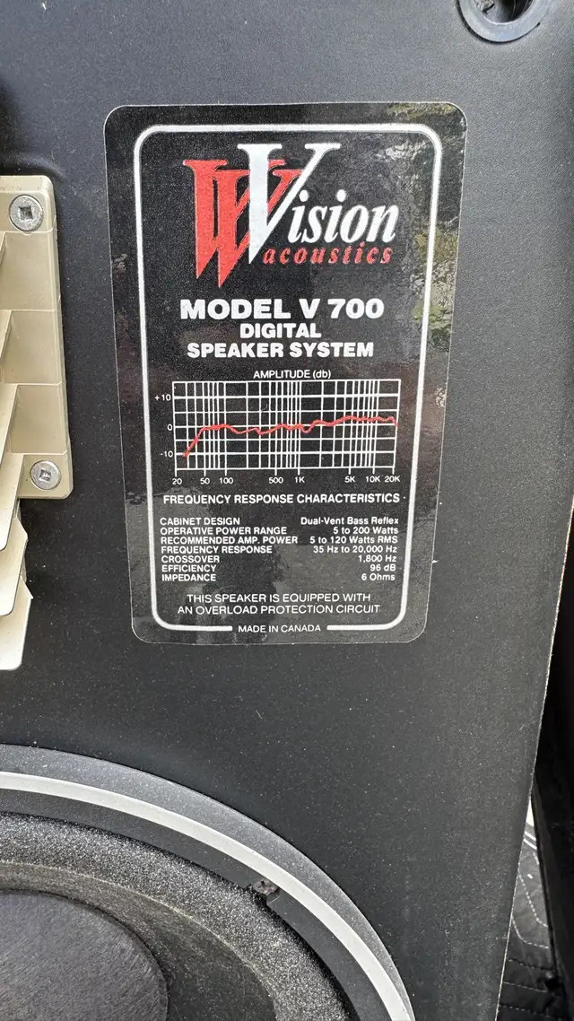 [$50] - VISION ACOUSTICS V700 SPEAKERS in General Electronics in Markham / York Region - Image 3