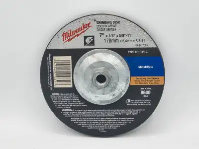 Milwaukee grinding disc 7" x 1/4" x 5/8"-11 49-94-7085 brand new, View more