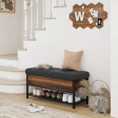  Shoe Storage with Seat, Upholstered Hallway Bench, Shoe Bench w, View more