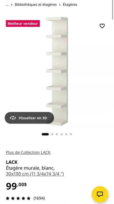 Etagere Ikea Lack blanche, View more