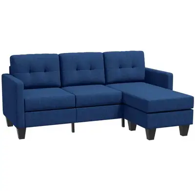 Throw away the old sofa and upgrade to an L-shaped sectional wrapped in soft polyester linen, large...