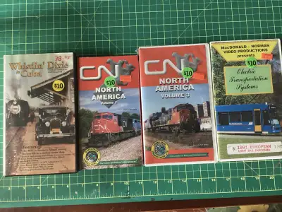 $10. Each tape .Train buffs .see pictures for more details.can deliver to Edmonton & surrounding Eas...