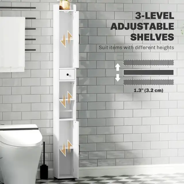 Narrow Bathroom Cabinet, Tall Bathroom Storage Cabinet with Barn in Storage & Organization in Markham / York Region - Image 5