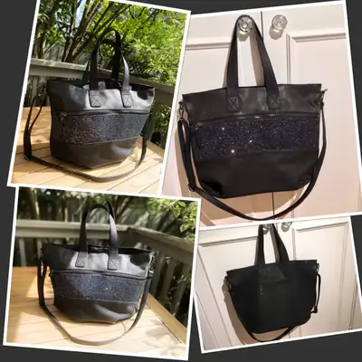 ⭐️STUNNING NEW black /sparkly navy blue bag from Strasbourg,France⭐️ ⭐️Perfect size carry all tote b...