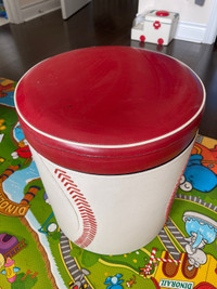 Sport baseball style storage ottoman 