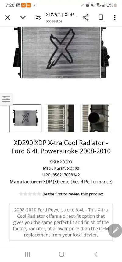 We have a brand new in the original box XDP X-tra Cool Radiator for a Ford 6.4L Powerstroke 2008-201...