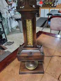 Vintage lamp with built in thermometer. 
