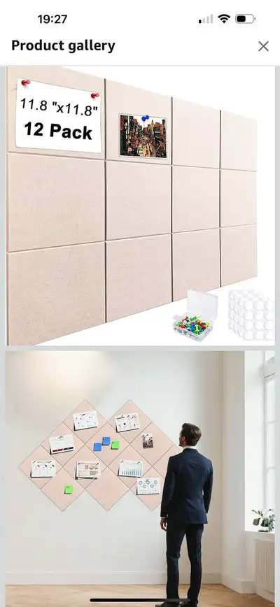 SOYANGNEK 12PCS Felt Wall Tiles 11.”x11.8” – Sealed (Beige) – 2 , View more