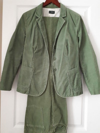 J Crew Jacket and Pants- green, size 8