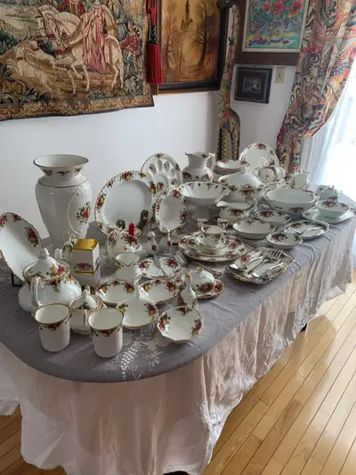 Royal Albert Old County Roses dinnerware and flatware set, View more