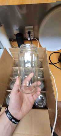 500ml glass jars and caps for food.
