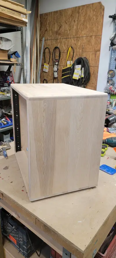 10U 19" Studio rack enclosure made from solid Laminated Birch . Sanded and ready for finish. Outside...