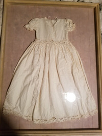 Christening or baptismal gown, booties and bonnet