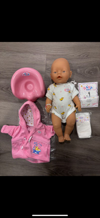 Zapf Creations BABY BORN Doll Vinyl Drink Wet Open Eyes Pacifier