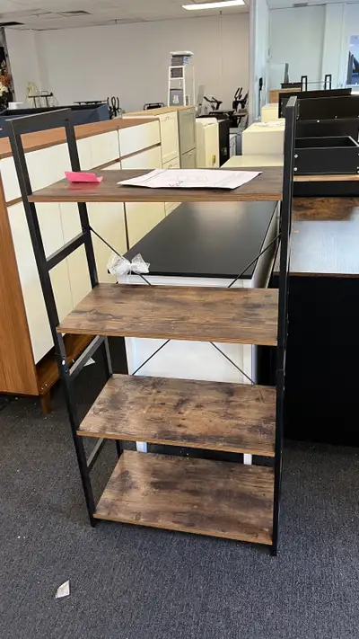 [Black Friday]NEW RUSTIC 4 TIER BOOKCASE STEEL FRAME BOOKSHELF, View more