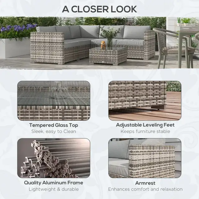  4pc Rattan Wicker Outdoor Conversation Furniture Set w/ C in Couches & Futons in Markham / York Region - Image 6