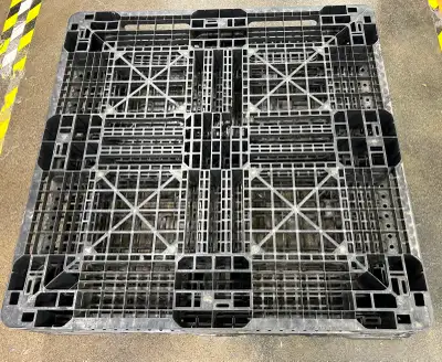 Plastic Pallets - $10 each. Used but solid condition: - 43.5" x 43.5" - Black - x 2 Available - 47"...