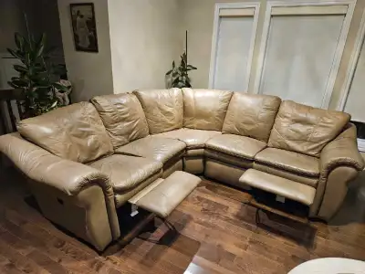 Light Brown Leather Sofa Couch, View more