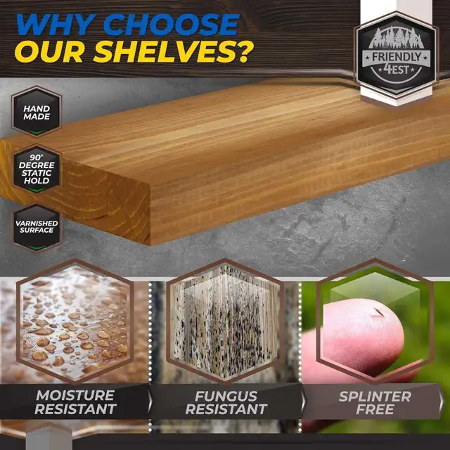 Friendly 4est Natural Wood Floating Shelves - Ukraine made in Home Décor & Accents in Mississauga / Peel Region - Image 10