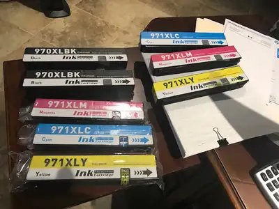 I have a set of new and used (but almost full!) printer replacement cartridges for an HP printer. A...