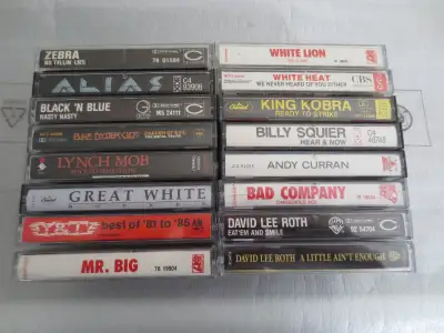 128 cassettes Hard Rock,Heavy Metal and Various -$4 ea or offer on all as package Located in Portage...