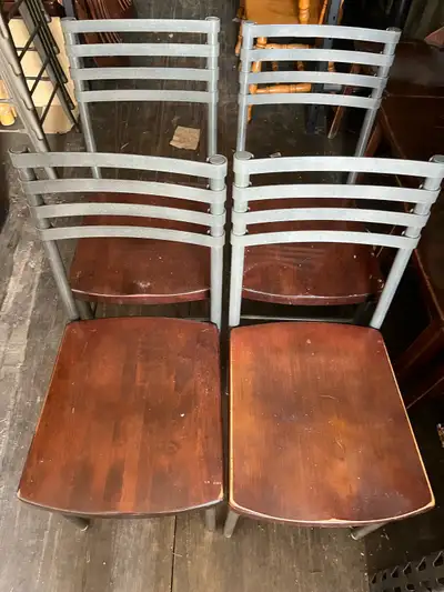 6 available Key search words; Commercial grade metal frame wood wooden seat bar bars pub pubs restau...