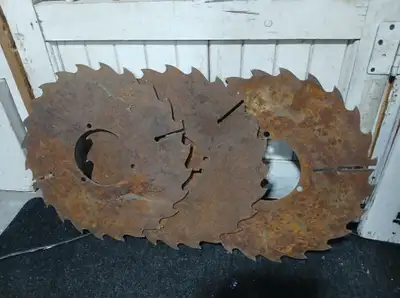 Vintage saws/saw mill blades tools for trade, View more