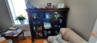 Antique Solid Wood Display Cabinet / Book Shelf
