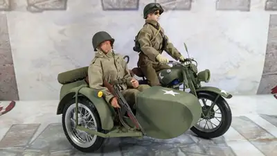 1/6th WWII HARLEY DAVIDSON WLA 42 MOTORCYCLE With SIDE CAR RC, View more