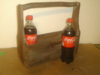 Coca Cola Wood Caddy Metal Tool Trays 3 Up