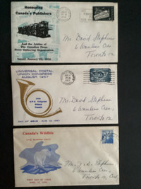 1956 - 57 - 58 First Day of Issue Canadian postage stamp envelop