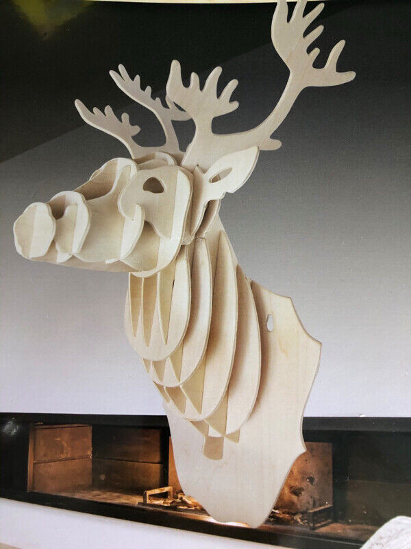 Casse-tête en bois 3D:  tête de cerf à assembler.  Neuf. dans Jouets et jeux  à Ville de Québec - Image 2