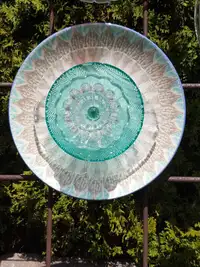 Glass Garden Art Plate Flower #5