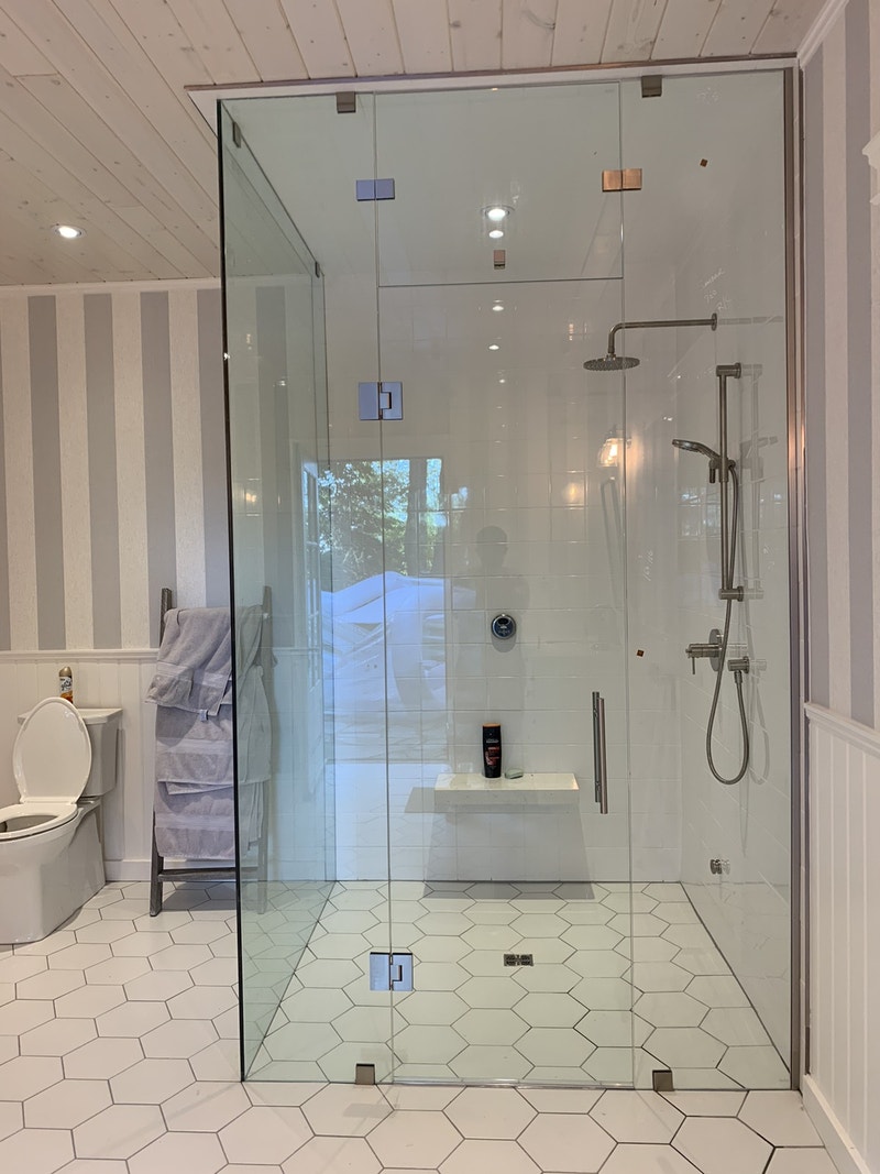 FRAMELESS SHOWER GLASS DOORS ENCLOSURES ENTRANCES PARTITIONS ETC