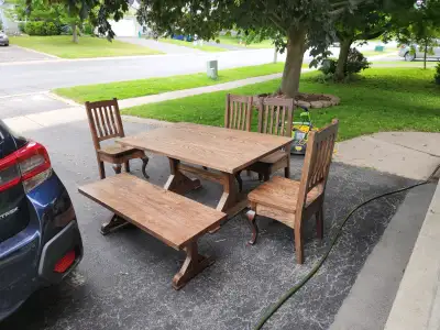Dining Set Handmade Oak, View more