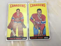 2 VTG 1964-65 Topps “Tallboy” NHL hockey cards. $100. VGC